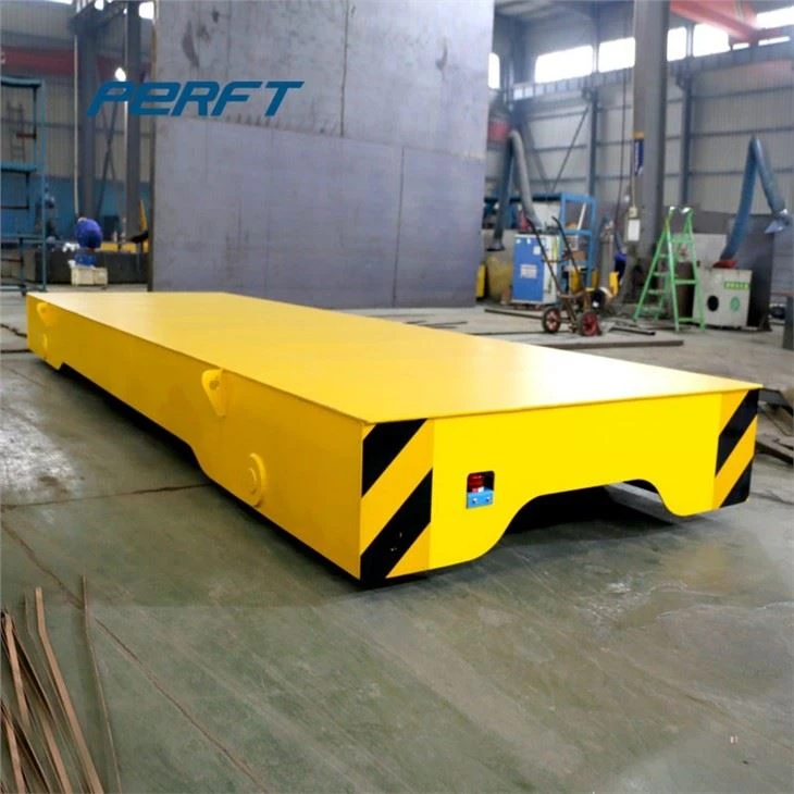 Cable Reel Powered Rail Transfer Cart For Handling Metal Parts in Workshops
